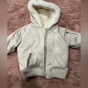 Old Navy Cream Hooded Kids Jacket